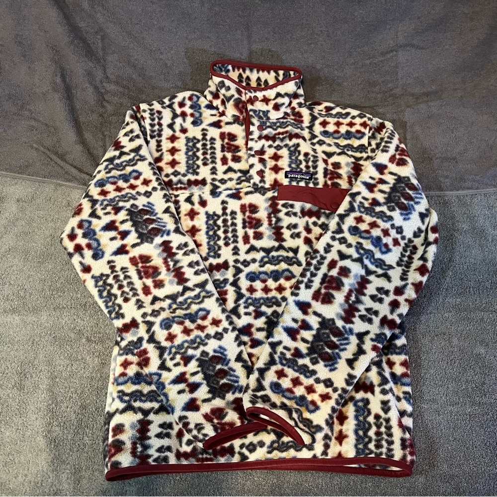 Men’s Small Patagonia Synchilla Snap-T Wandering Woods Pumice Fleece Pullover